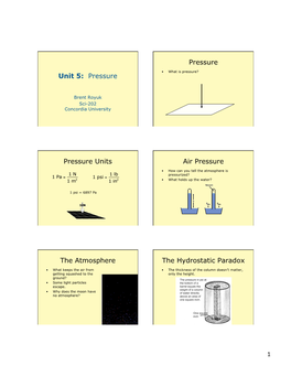 Unit 5: Pressure