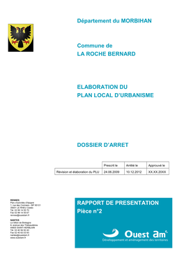 Rapport De Présentation – Dossier D’Arrêt - Décembre 2012 2 5.3