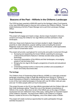 Hillforts in the Chilterns Landscape