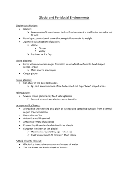 Glacial and Periglacial Environments