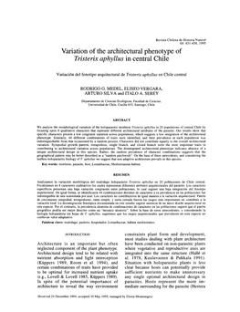 Variation of the Architectural Phenotype of Tristerix Aphyllus in Central Chile