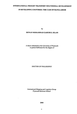 International Freight Transport Multimodal Development in Developing Countries