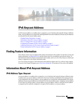 Ipv6 Anycast Address