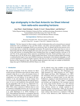 Age Stratigraphy in the East Antarctic Ice Sheet Inferred from Radio-Echo Sounding Horizons