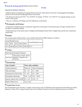 Home Tamilnadu Map Madurai District Profile Print MADURAI