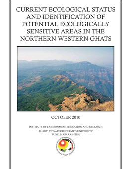 Current Ecological Status and Identification of Potential Ecologically Sensitive Areas in the Northern Western Ghats