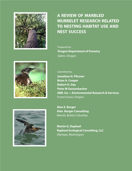 Review of Marbled Murrelet Research Related to Nesting Habitat Use and Nest Success