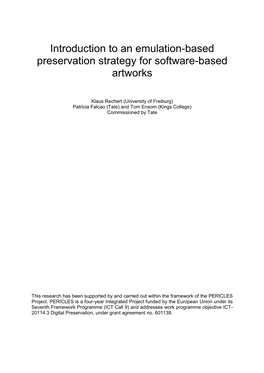 Introduction to an Emulation-Based Preservation Strategy for Software-Based Artworks