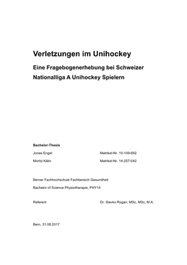 Verletzungen Im Unihockey