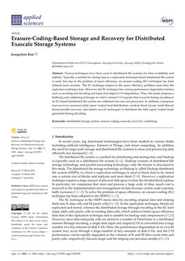 Erasure-Coding-Based Storage and Recovery for Distributed Exascale Storage Systems