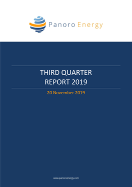 THIRD QUARTER REPORT 2019 20 November 2019 CONTENTS