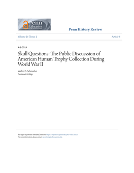 The Public Discusssion of American Human Trophy Collection During World War II Walker S