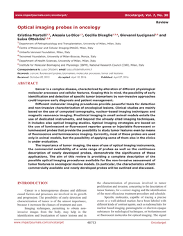 Optical Imaging Probes in Oncology