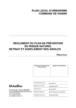 Plan Local D'urbanisme Commune De Vianne