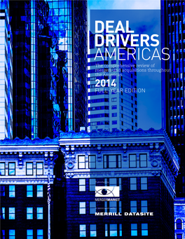 DEAL DRIVERS AMERICAS the Comprehensive Review of Mergers and Acquisitions Throughout the Americas