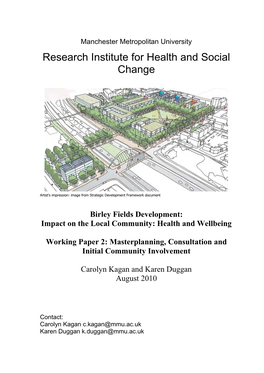 Birley Fields Development: Impact on the Local Community: Health and Wellbeing