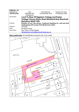 Land to Rear of Eggleton Cottage and Poplar Cottage Chavey Down Road Winkfield Row Bracknell Berkshire RG42 7PN Proposal: Erection of No1