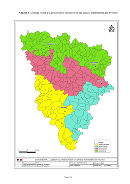 Annexe 1 : Zonage Relatif À La Gestion De La Ressource En Eau Dans Le Département Des Yvelines