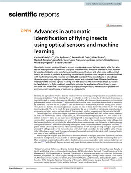 Advances in Automatic Identification of Flying Insects Using Optical Sensors