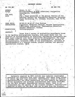 Microprocessors in U.S. Electrical Engineering Departments