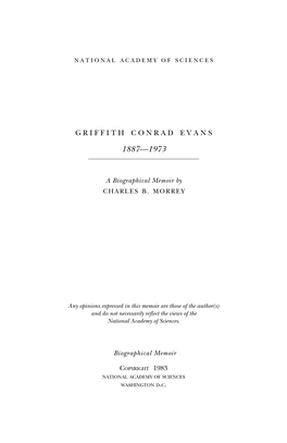 GRIFFITH CONRAD EVANS May 11, 1887-December 8, 1973