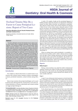 Occlusal Trauma May Be a Factor to Cause Periapical Lesions: Report of Two Cases