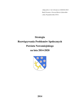 Strategia Rozwiązywania Problemów Społecznych Powiatu Nowomiejskiego Na Lata 2014-2020