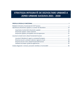 Strategia Integrată De Dezvoltare Urbană a Zonei Urbane Suceava 2021 - 2030