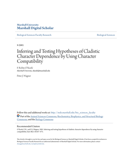 Inferring and Testing Hypotheses of Cladistic Character Dependence by Using Character Compatibility F