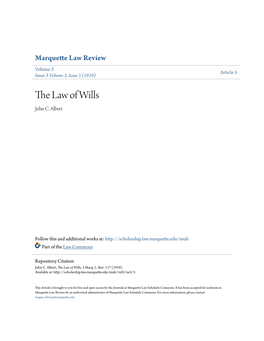 The Law of Wills John C