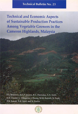 Technical and Economic Aspects of Sustainable Production Practices Among Vegetable Growers in the Cameron Highlands, Malaysia