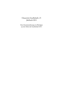 Clausewitz-Gesellschaft E.V. Jahrbuch 2011