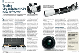 Testing Sky-Watcher USA's New Refractor