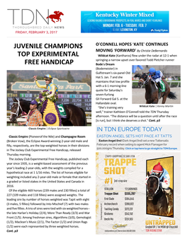 Juvenile Champions Top Experimental Free Handicap Cont