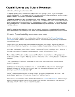 Cranial Sutures and Sutural Movement