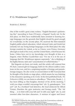 P. G. Wodehouse Linguist?1