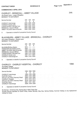 CHORLEY - BRI NSCALL -ABBEY VILLAGE 24A Via Eaves Lane -Lower Wheelton MONDAY to SATURDAY