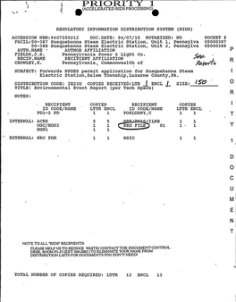 Forwards NPDES Permit Application for Susquehanna Steam Electric Station, Salem Township,Luzerne County,PA