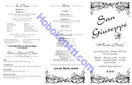 San Giuseppe Menu Here