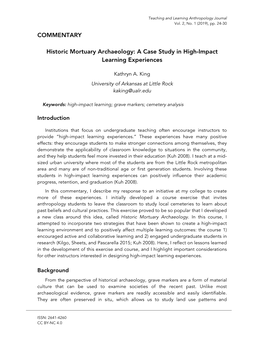 COMMENTARY Historic Mortuary Archaeology