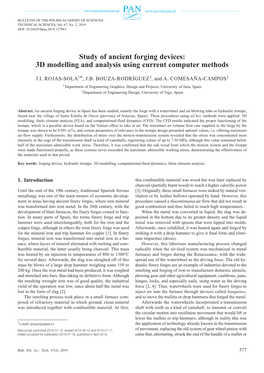 Study of Ancient Forging Devices: 3D Modelling and Analysis Using Current Computer Methods