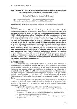 Caracterización Y Eficiencia Técnica De Los Vinos Con Indicaciones Geográficas Protegidas En España