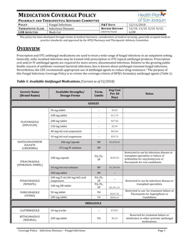 Medication Coverage Policy