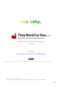 Theyworkforyou Research Report-2011-Tobias-Escher1.Pdf