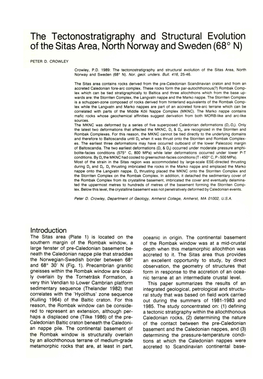 The Tectonostratigraphy and Structural Evolution of the Sitas Area, North Norway and Sweden (68 0 N)