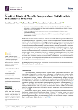 Beneficial Effects of Phenolic Compounds on Gut Microbiota And