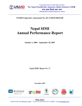 Nepal SIMI Annual Performance Report