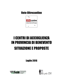 I Centri Di Accoglienza in Provincia Di Benevento Situazione E Proposte