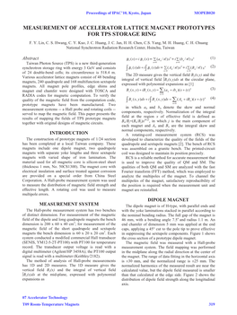 Measurement of Accelerator Lattice Magnet Prototypes for Tps Storage Ring