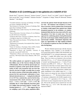 Rotation in [CII]-Emitting Gas in Two Galaxies at a Redshift of 6.8